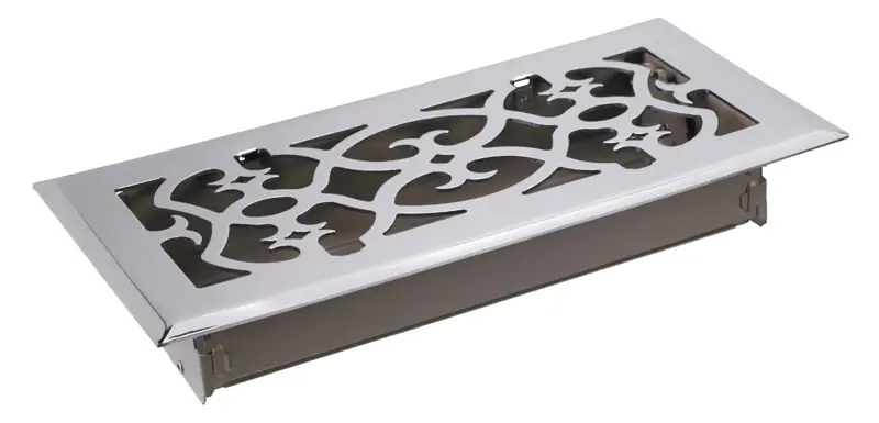 4 In. H X 12 In. W 1-way Satin Silver Steel Floor Diffuser