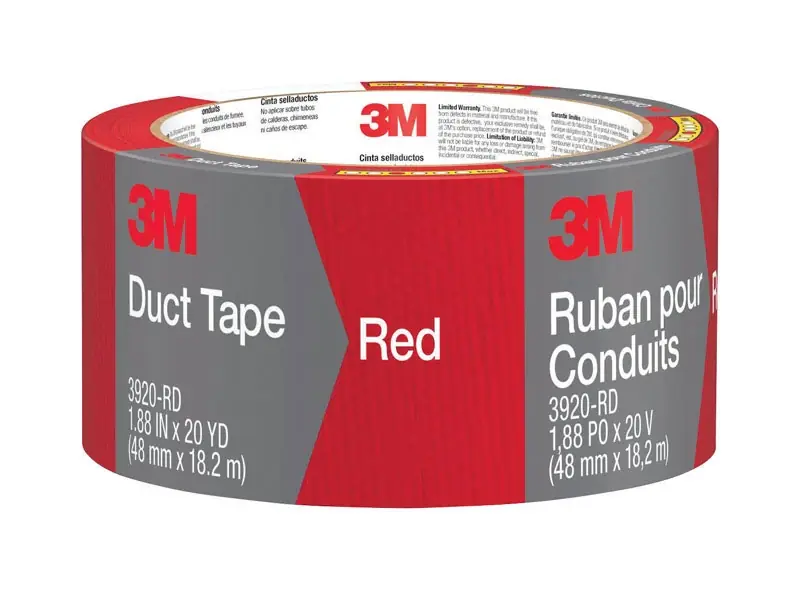 Red Duct Tape, 1.88 Inches Wide By 20 Yards Long