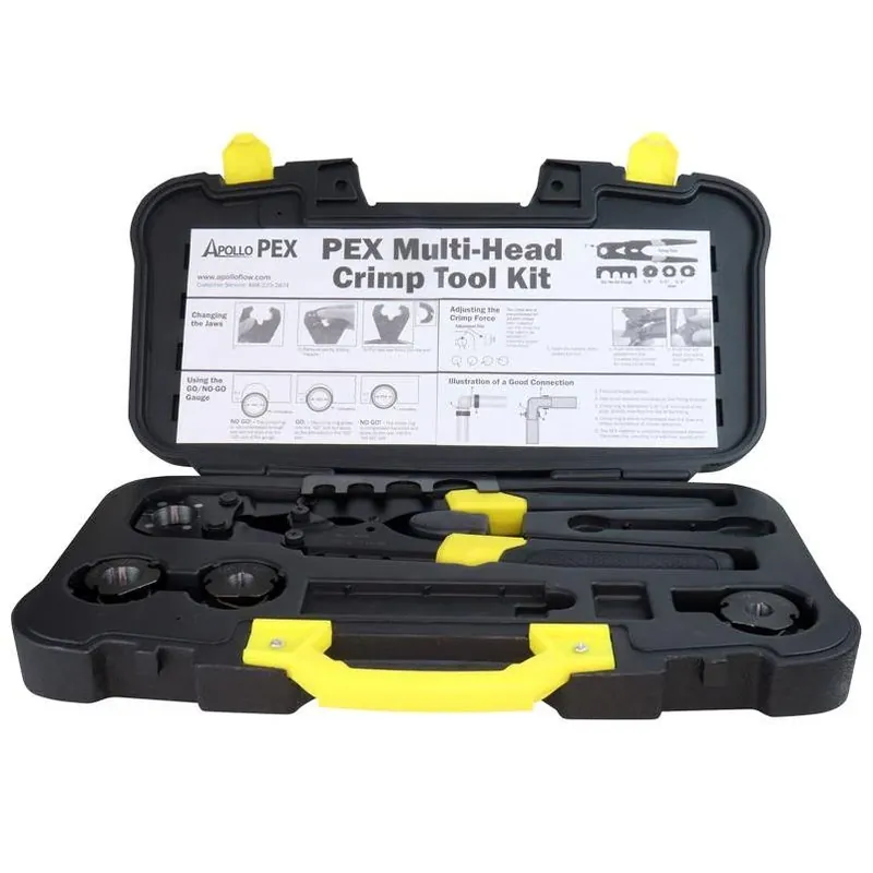 Apollo Multi‑Head PEX Crimping Kit – 3/8" To 1" Rings With Carry Case