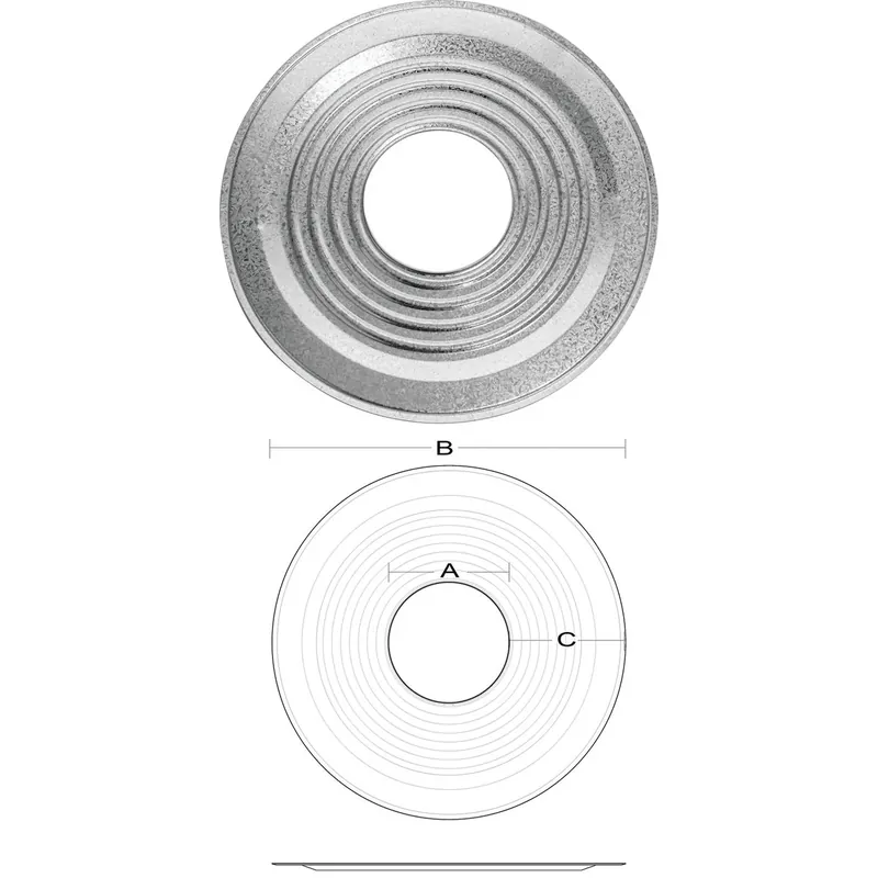 Gas Vent Pipe Collar, Galvanized, Type B, 3-In.