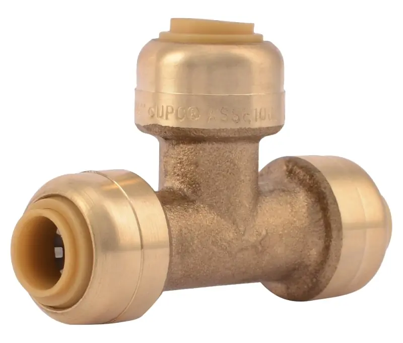 1/4 X 1/4 X 1/4 In. Push-Fit Pipe Tee, Lead Free