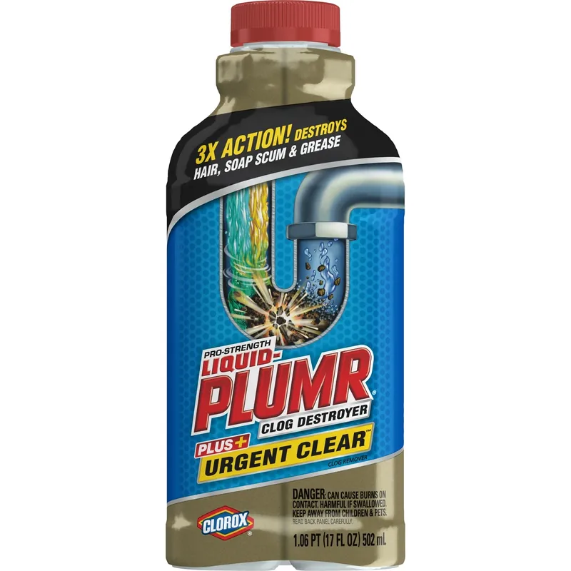Liquid-Plumr Professional Strength Urgent Clear Drain Opener, 17 Oz. Gel