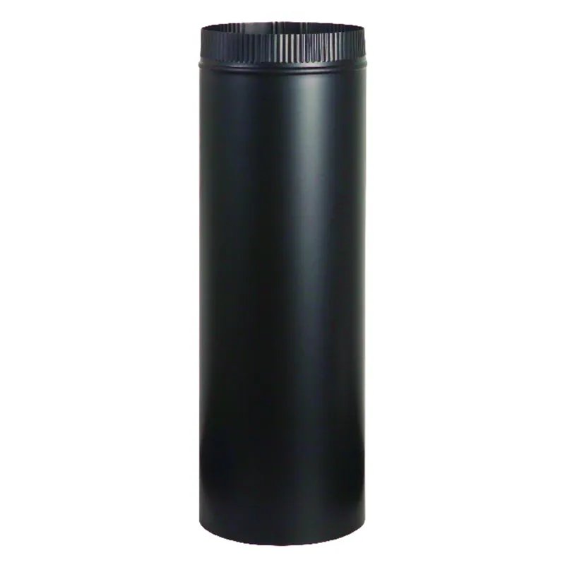 Stove Pipe, Black, 24 Gauge, 6 X 48 In.