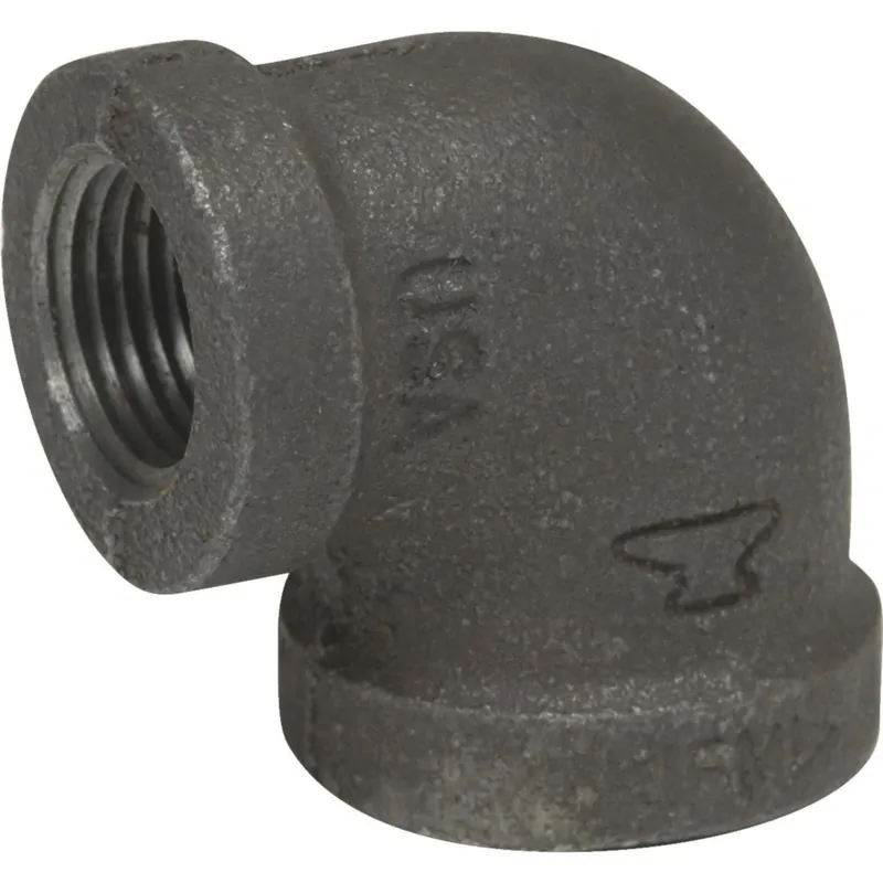 1/2 In. X 3/8 In. 90 Degree Reducing Malleable Black Iron Elbow