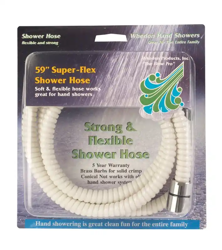 Superflex White Pvc 59 In. Shower Hose With Brass Barbs And Nylon Reinforcement