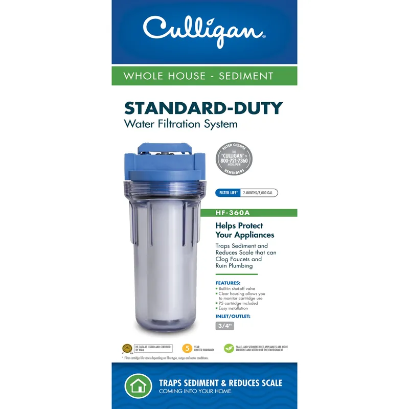HF-360 Whole House Sediment Water Filter Housing, 3/4 In.