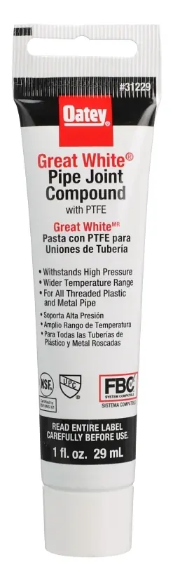 Great White Pipe Joint Compound 1 Oz - Non-hardening, Ptfe Sealant