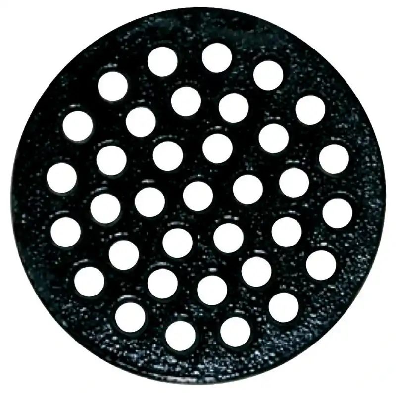 8-7/8 In. Epoxy Coated Black Round Cast Iron Floor Drain Strainer