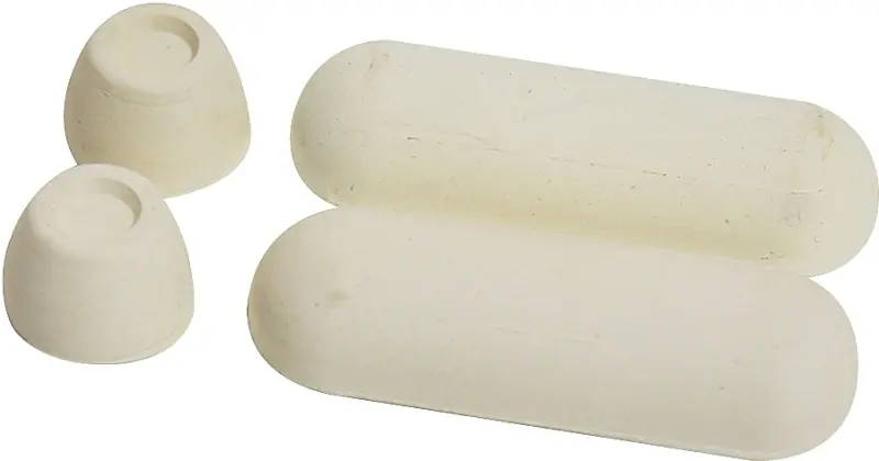 Toilet Seat Bumpers, White Rubber, Adhesive