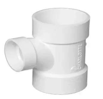 Charlotte Pipe 1-1/2 In. Hub X 4 In. D Hub PVC Sanitary Tee 1 Pk