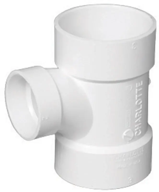 Charlotte Pipe Schedule 40 4 In. Hub X 4 In. D Hub PVC Sanitary Tee 1 Pk