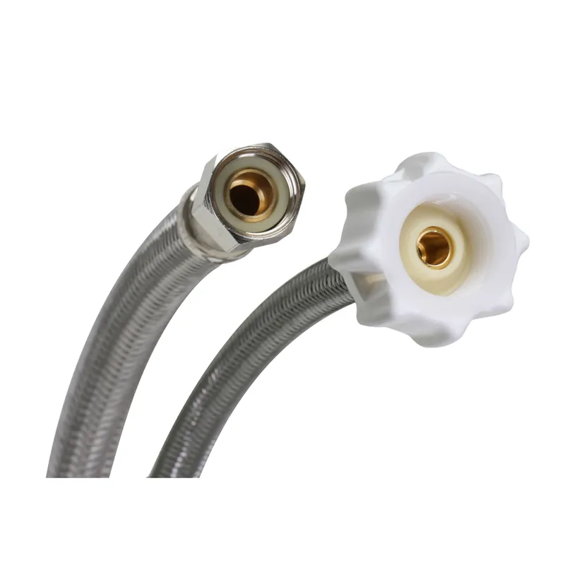 9-In. Toilet Connector, Click Seal, Braided Stainless Steel, 3/8 Compression X 7/8-In. Female Ballcock Thread