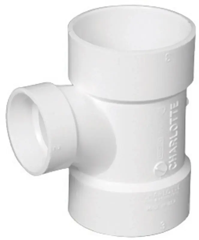Charlotte Pipe Schedule 40 2 In. Hub X 1-1/2 In. D Hub PVC Sanitary Tee 1 Pk