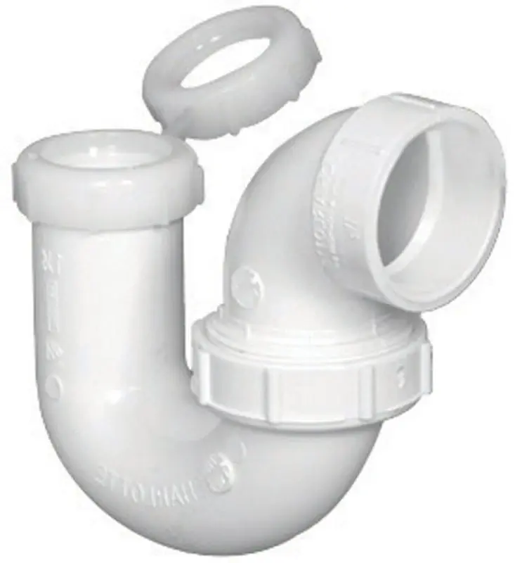Charlotte Pipe Schedule 40 1-1/2 In. Hub X 1-1/2 In. D Slip PVC P-Trap With Union 1 Pk