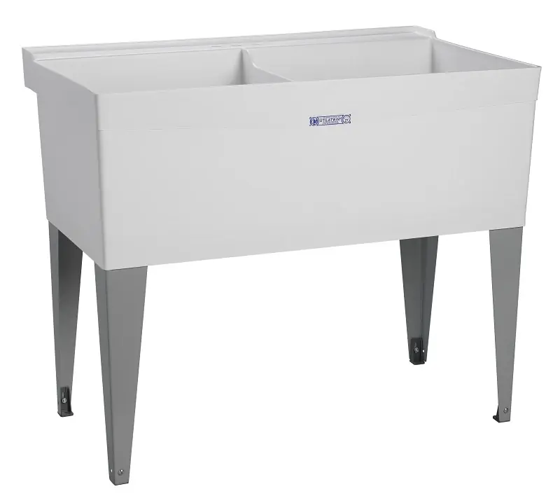 Mustee Utilatwin 40 In. W X 24 In. D Double Thermoplastic Laundry Tub
