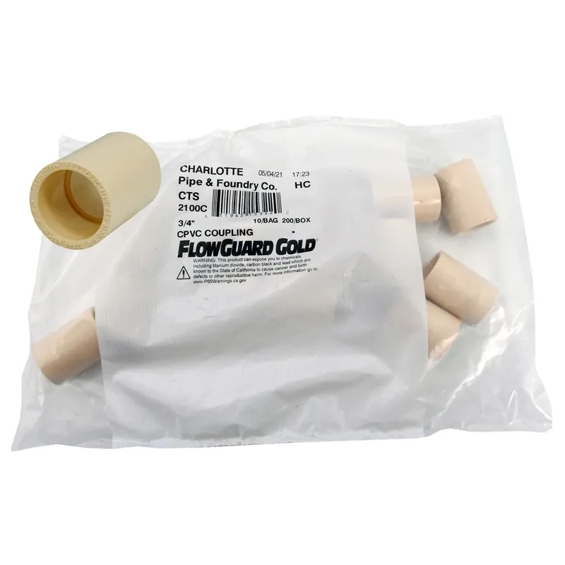 Charlotte Pipe FlowGuard 3/4 In. Slip X 3/4 In. D Slip CPVC Coupling 10 Pk