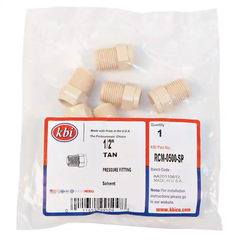 KBI 1/2 In. MPT X 1/2 In. Dia. Slip CPVC Male Adapter