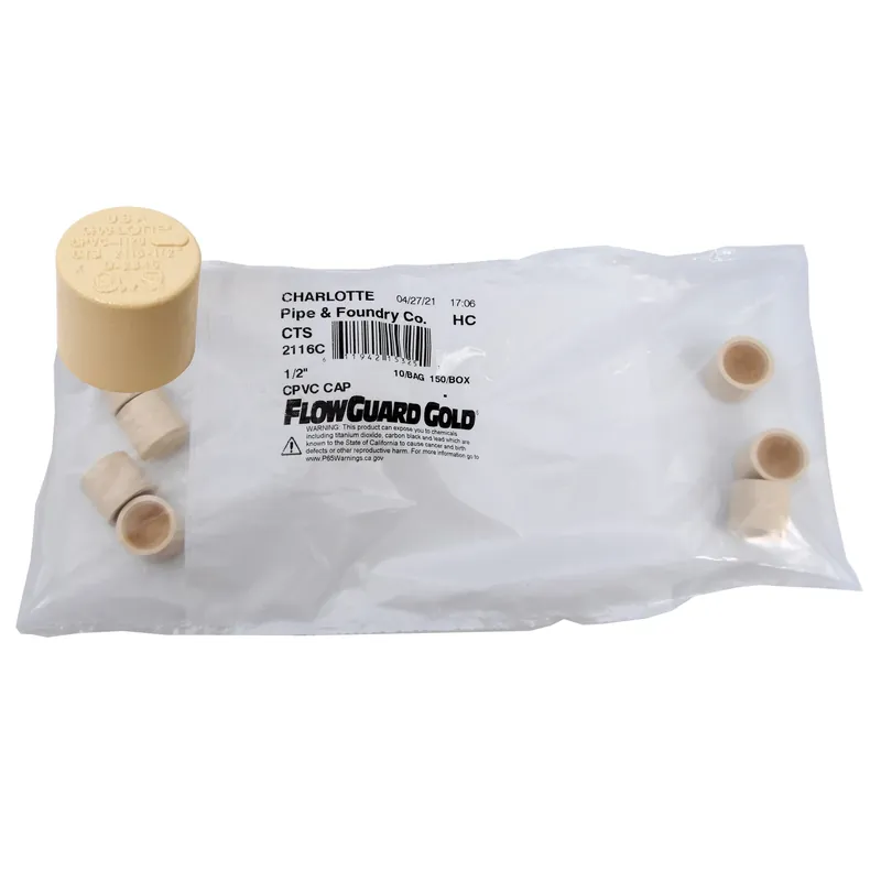 Charlotte Pipe FlowGuard 1/2 In. Slip CPVC Drain Cap 10 Pk