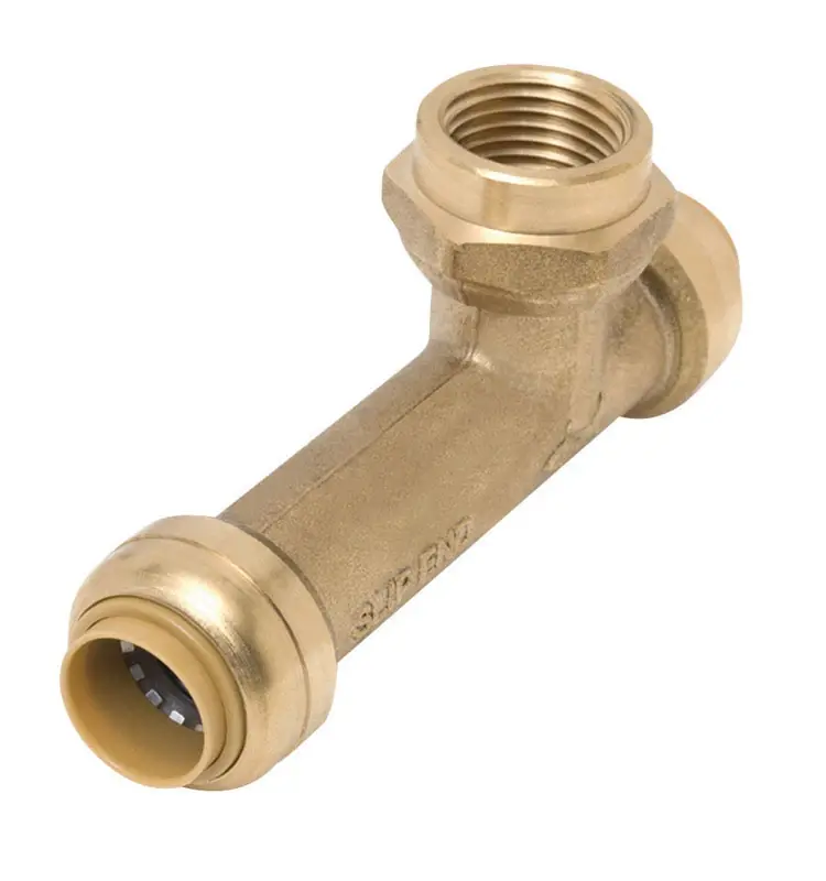 1/2 X 1/2 X 1/2 In. FIP Center Slip Push-Fit Pipe Tee, Lead Free