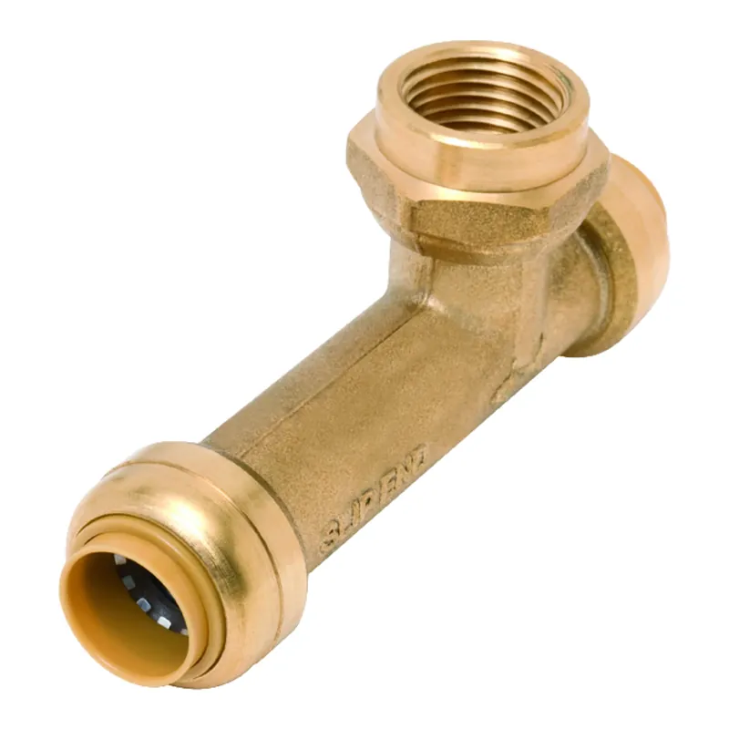 3/4 In. Push-to-connect X Fpt Center Slip Tee - Brass
