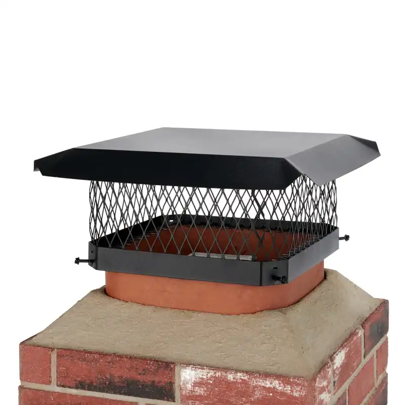 Chimney Cap, Black Steel, 13 X 13 In.