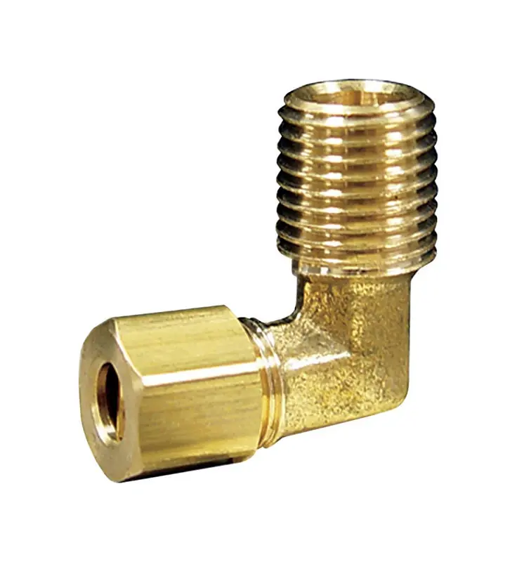 JMF Company 1/4 In. Compression X 1/2 In. D MPT Brass 90 Degree Street Elbow