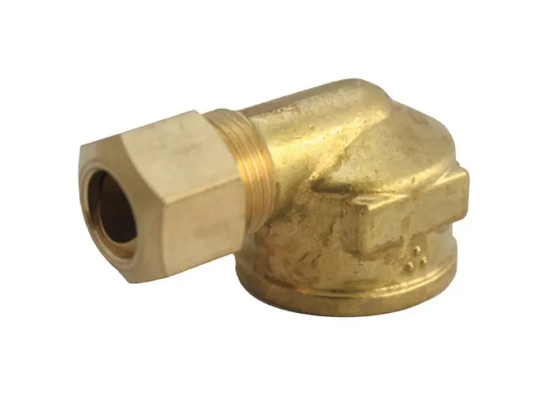 JMF Company 1/4 In. Compression X 1/4 In. D FPT Brass 90 Degree Elbow