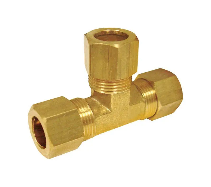 5/16 In. Compression Brass Tee - Lead-free, 400 Psi, Bulk Packaging