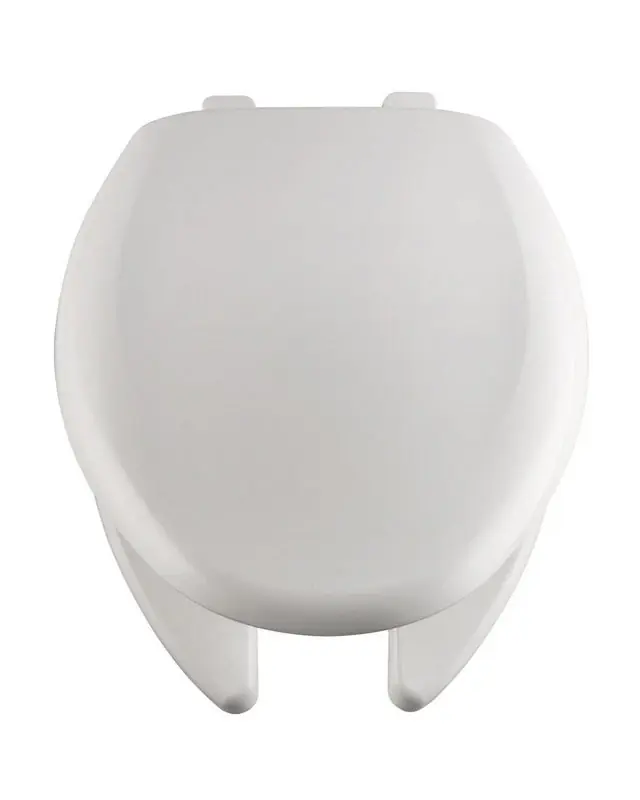 Elongated White Plastic Toilet Seat With Open Front Design And Hardware Included