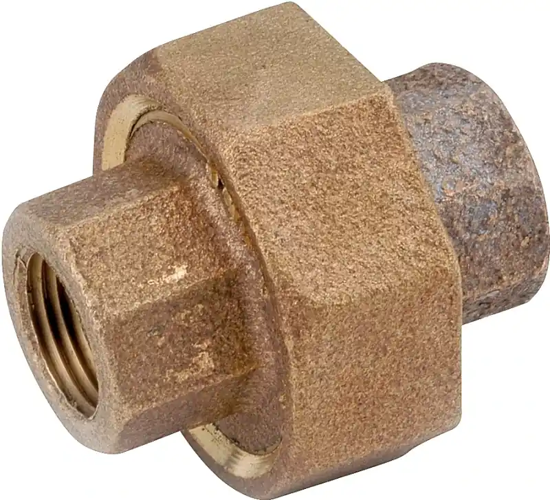 Pipe Fittings, Red Brass Union, Lead Free, 1/2 In.