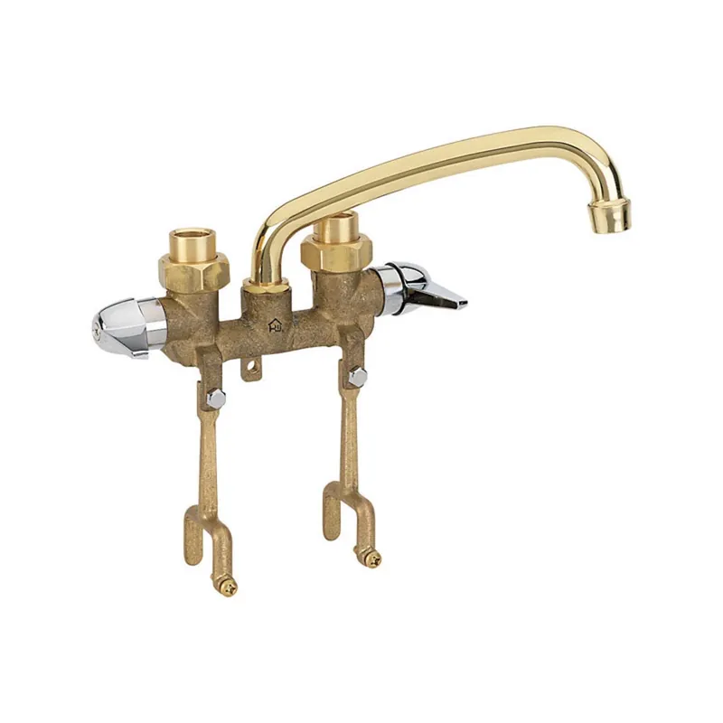 Brass Two-handle Laundry Tray Faucet With Straddle Legs 3 3/8 In.