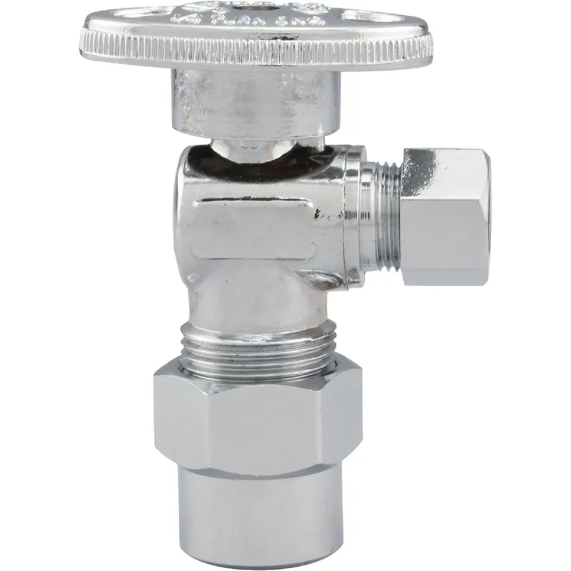 1/2 In. Cpvc X 3/8 In. C Quarter Turn Angle Valve - Chrome-plated Brass
