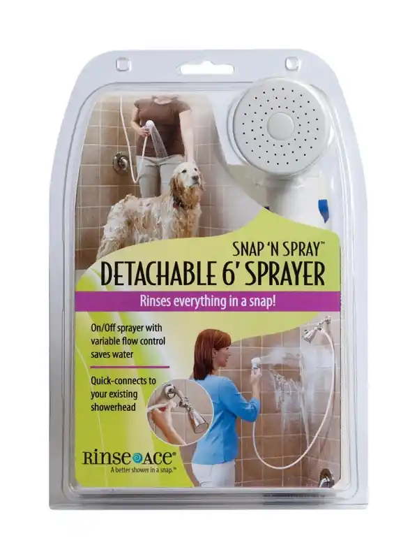 Snap ‘N Spray Shower Sprayer, Detachable 6-Ft. Hose