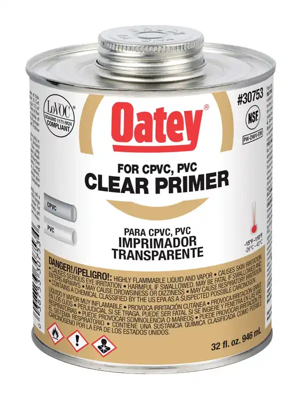 32 Oz. Clear Pipe And Fitting Primer For Pvc/cpvc - Low Voc