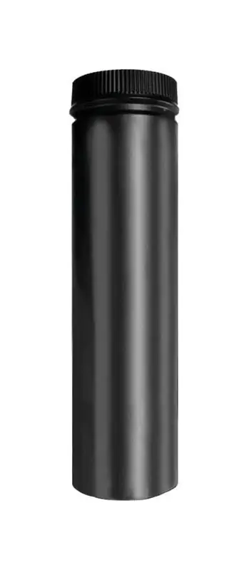 DSP Stove Pipe, Matte Black Double-Wall Stainless Steel, 8 X 36-In.