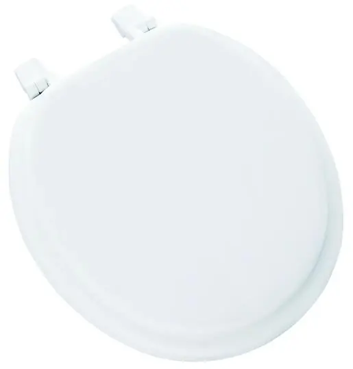 Round Closed Front Soft White Toilet Seat With Top-tite Hinges