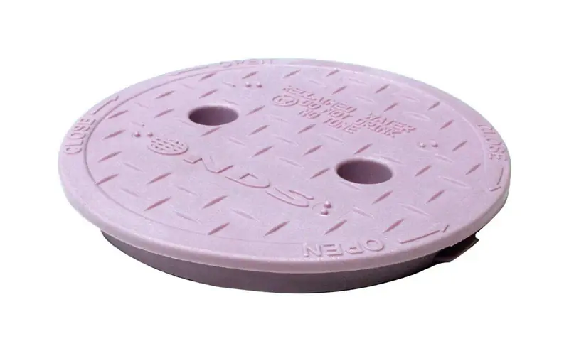 6.4 In. W X 6.4 In. H Round Valve Box Cover With Brass Insert - Purple