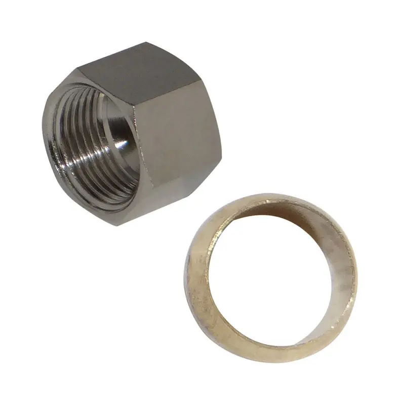 3/8 In. Chrome Nut With Sleeve - Lead-free Compression Fitting