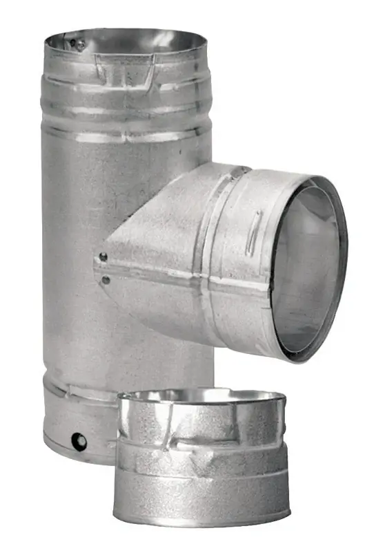 Pelletvent 3 In. Galvanized Steel Tee With Clean-out Cap Model 3pvl-tr