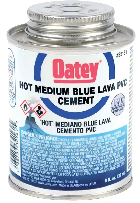 8 Oz. Medium Bodied Blue Lava Pvc Cement For Fast Installation