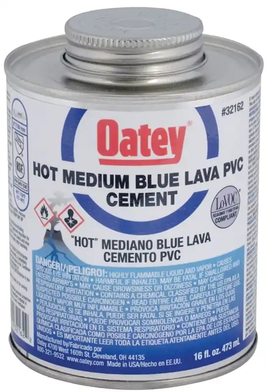 16 Oz. Medium Bodied Blue Lava Pvc Cement For Potable Water And Sewer Applications