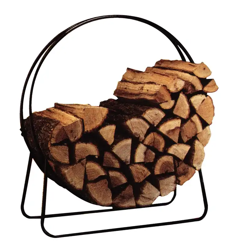 Black Steel Fireplace Log Hoop