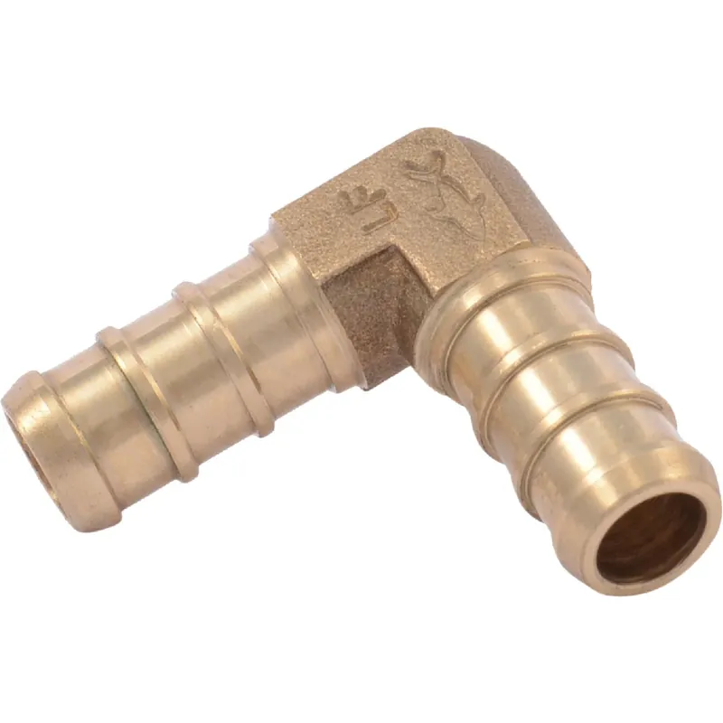 Pex Pipe Elbow, Brass, Lead-Free, 3/8 In. Barb