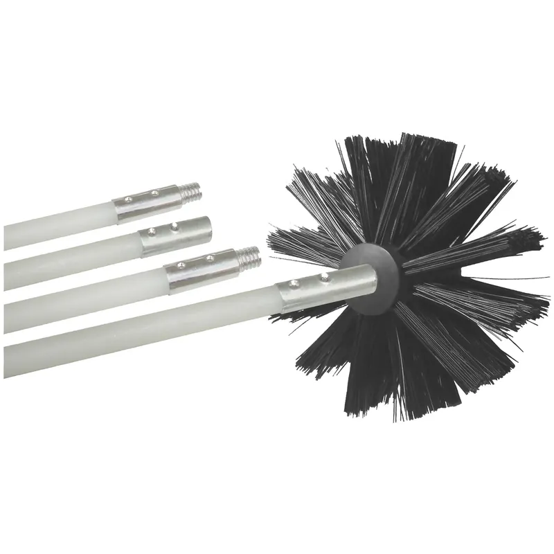 6.75 In. Diameter Black/white Aluminum Duct Cleaning Kit With 7 Pieces