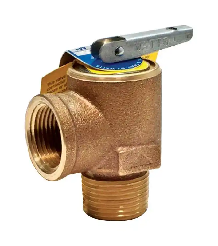 Bronze Boiler Pressure Relief Valve, Male Inlet, 3/4 In.