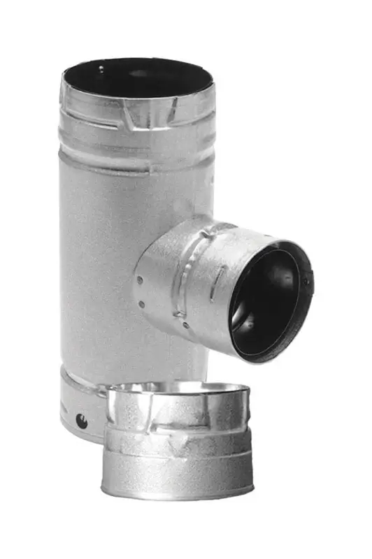 DuraVent 4 In. X 3 In. X 4 In. Galvanized Steel Tee With Clean-Out Cap