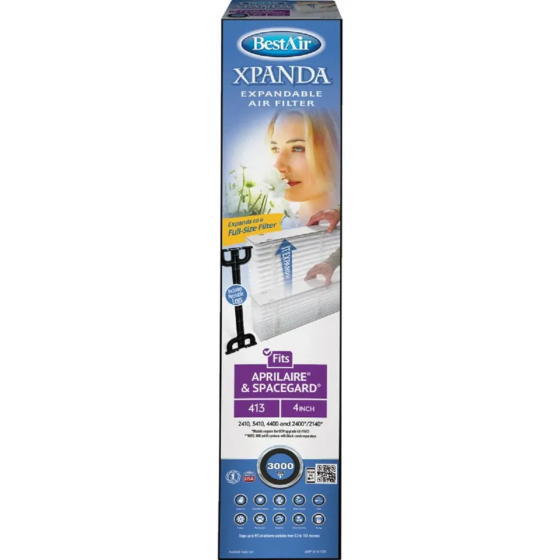BestAir XPANDA 16 In. W X 28 In. H X 4 In. 13 MERV Pleated Air Filter 1 Pk