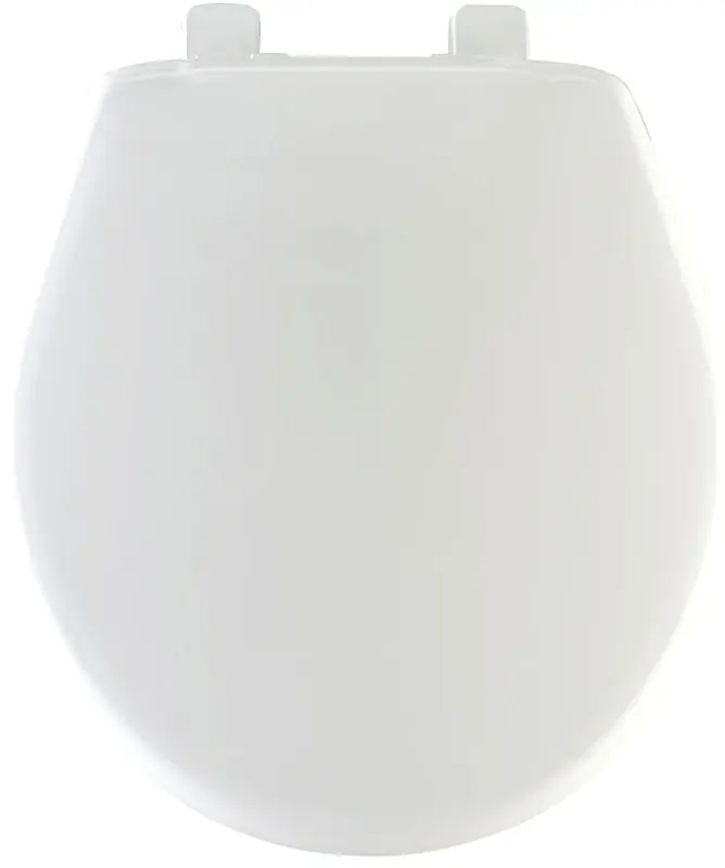Round Plastic Toilet Seat, Whisper-Close® STA-TITE® Hinge, White