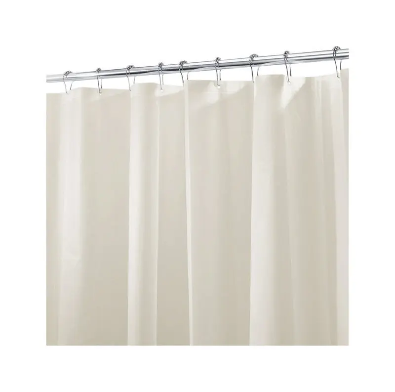 IDesign 72 In. H X 72 In. W Beige Solid Shower Curtain Liner PEVA