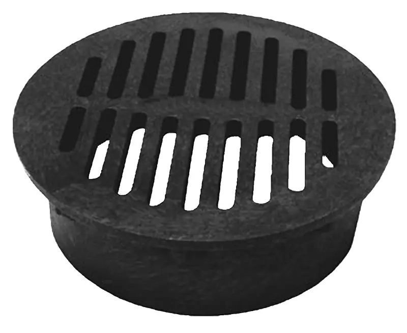 Round Grate, Black Foam Polyolefin, 6 In.